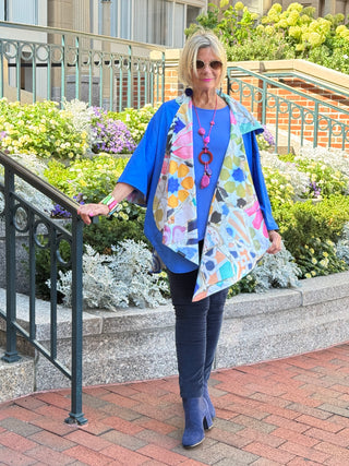 Blue Reversible Rain Cape - l Collection
