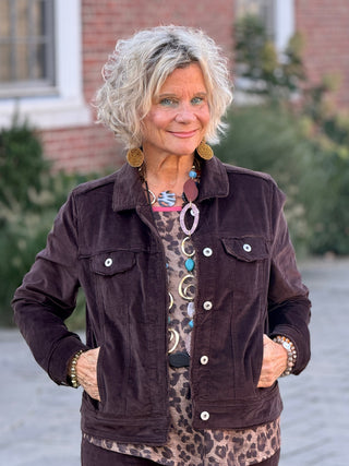 LULU B CHOCLATE VELOUR JACKET LULU-B