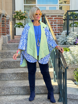 Blue Nautilus Reversible Rain Cape - Coastal Collection