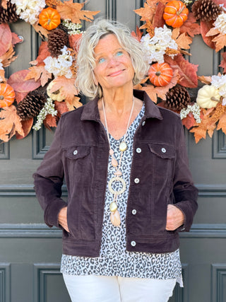 LULU B CHOCLATE VELOUR JACKET LULU-B