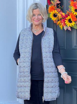 SAFARI BLACK AND BEIGE PUFFER VEST