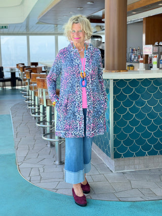 LULU-B SHADES OF BLUE CASHMERE V NECK LULU-B