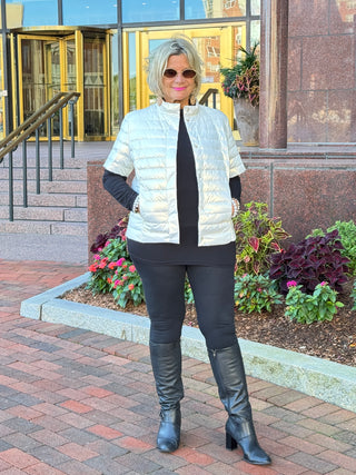 LULU -B SNOW GOLD SHORT SLEEVE PUFFER