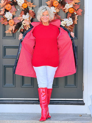 BLACK RED POKA DOT RAINCOAT Cathys Place