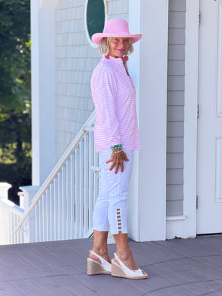 DOCKSIDE PRETTY PINK PINK HALF ZIPPER LULU-B