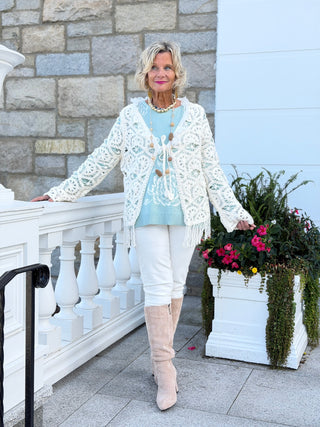CREAM CROCHET CARDIGAN Cathys Place