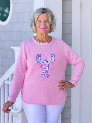 BEACH CLUB PINK LOBSTER SWEATER LULU-B