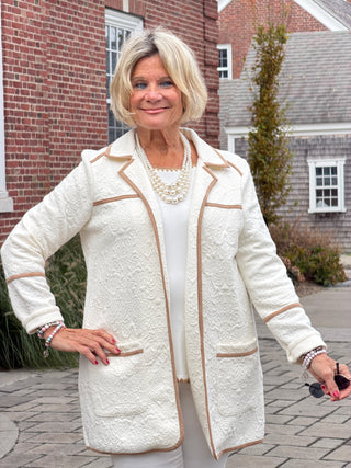 Piping Quilted Shearling Jacket Cathys Place