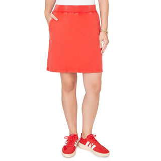 Women's Red French Terry Pull On Skort Cathys Place