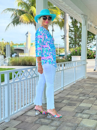 SPLASH OFF PINK ASYMMETRICAL TOP