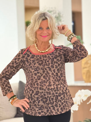 Women's Cheetah Print Knit Top Cathys Place