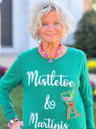 Women's Mistletoe And Martinis Embellished Sweater Cathys Place