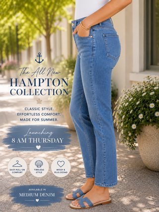 Women's Med Denim Wash Comfort Stretch Slim Fit Jeans Cathys Place
