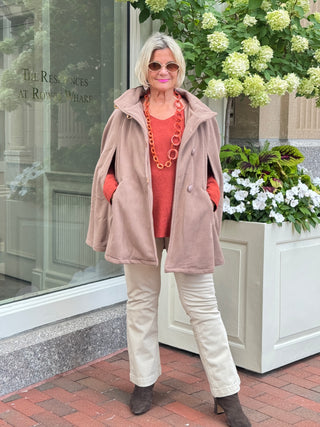 CAMEL Womens Cape Poncho Coat