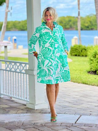Malachite Green Corfu Shirt Dress KikiSol