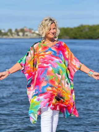 Artisan Papaya Water Color Modal Kaftan Cathys Place