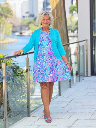 LULU B PALM BEACH SPLASH RUFFLE DRESS LULU-B