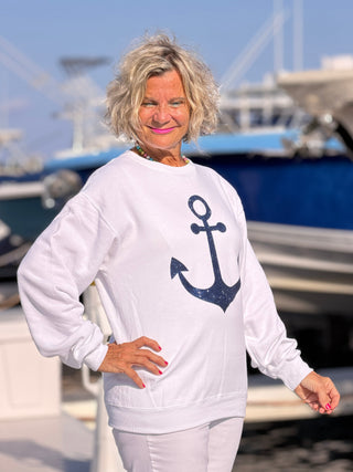 Glitter anchor Sweatshirt Cathys Place