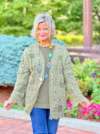 OLIVE CROCHET CARDIGAN Cathys Place