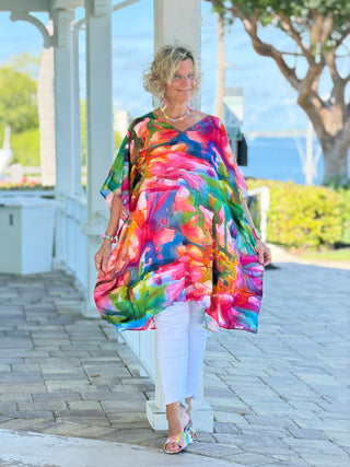 Artisan Papaya Water Color Modal Kaftan Cathys Place