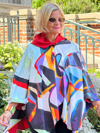 Red fashion Travel Reversible Rain Cape