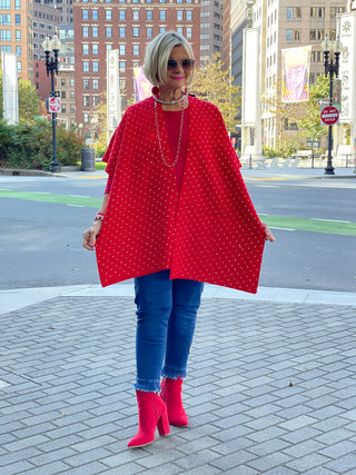 HOLIDAY RED BLING CAPE