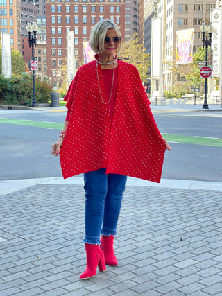 HOLIDAY RED BLING CAPE