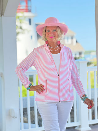 DOCKSIDE PRETTY PINK FULL ZIPPER JACKET LULU-B