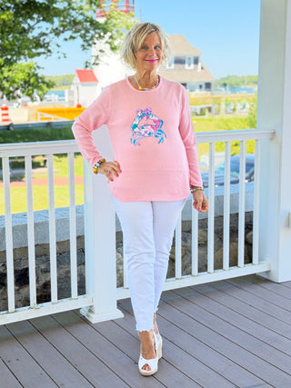 BEACH CLUB PINK CRAB SWEATER LULU-B