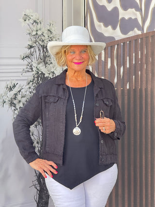 KEY WEST BLACK LINEN JACKET