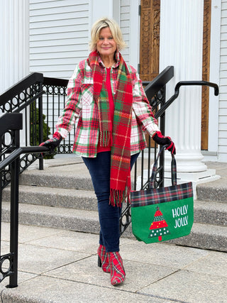 Holly Jolly Letter Christmas Tree Christmas Tote Bag Cathys Place