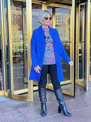 LULU-B ROUGED SAPPHIRE ROUGED CARDIGAN