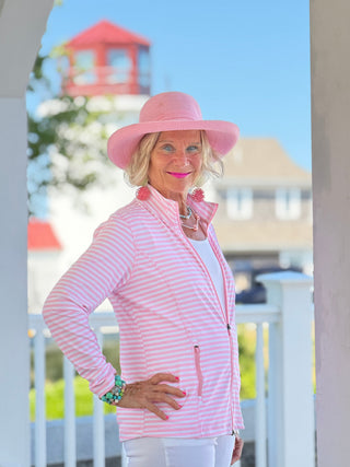 DOCKSIDE PRETTY PINK FULL ZIPPER JACKET LULU-B