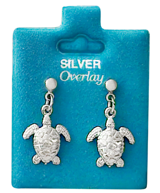 Made in USA Sea Turtle Drop Earrings Gold or Silver