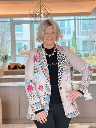 LUPA One Size Italian Parisian Chic Print Blazer  SHIPPING NOV 13-16 Cathys Place