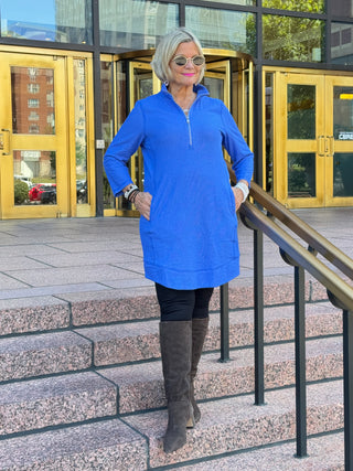 Lullu b half zipper Blu scuba dress