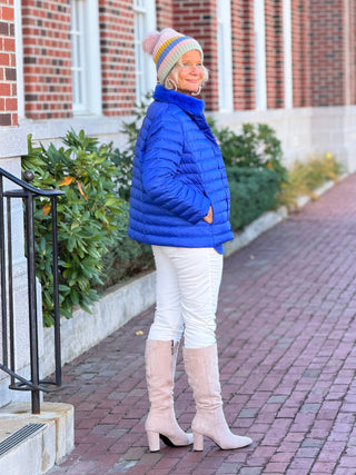 Multi Pastel Stripe Knit Pom Beanie Cathys Place