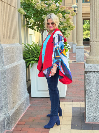 Red fashion Travel Reversible Rain Cape