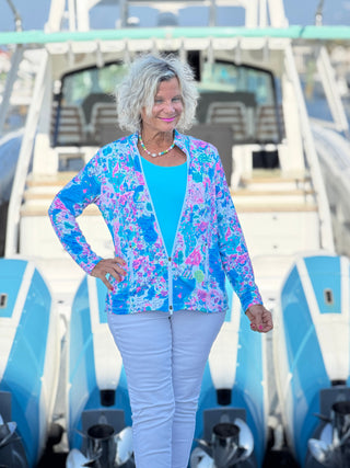 LULU-B PALM BEACH SPLASH FULL ZIPPER LULU-B