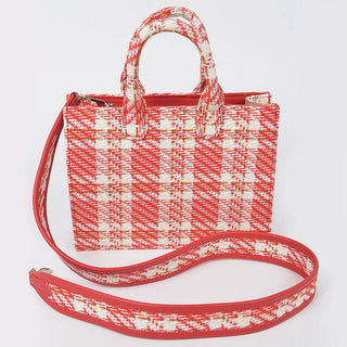 Tweed Plaid Medium Tote Bag