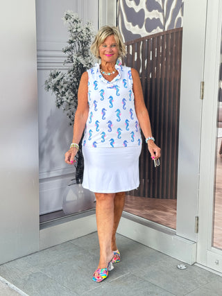 LULU-B SOLID WHITE SKORT
