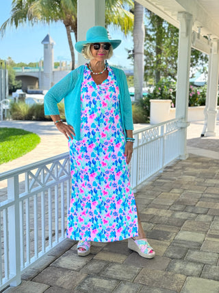 PINK PETALS RUFFLE MAXI