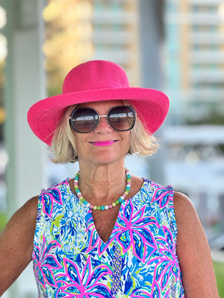 PINK PALM TREE SLEEVELESS TOP - Cathys Place