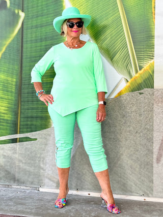 CLEAR LIME ASYMMETRIC TOP