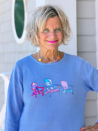 BEACH CLUB SEAFOAM ADIRONDACK SWEATER LULU-B