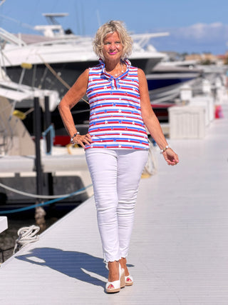 LULU B STARS STARS SLEEVELESS RUFFLE TOP LULU b