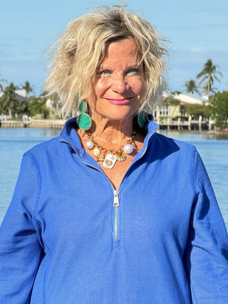 Lullu b half zipper Blu scuba dress LULU-B