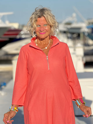 Lulu-b half zipper Salmon scuba dress LULU-B