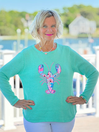 BEACH CLUB SEAFOAM LOBSTER SWEATER Cathys Place