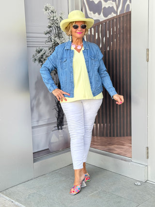LULU-B CHAMBRAY BLUE LINEN JACKET